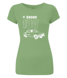 Women's Slim-Fit Jersey T-Shirt "Skoda 100"
