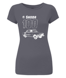 Women's Slim-Fit Jersey T-Shirt "Skoda 100"